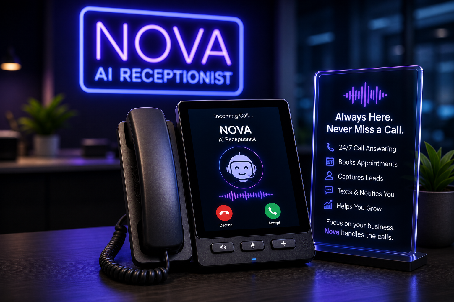 AI receptionist taking calls